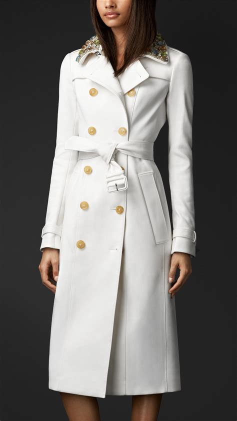 white BURBERRY Women Trench coats 